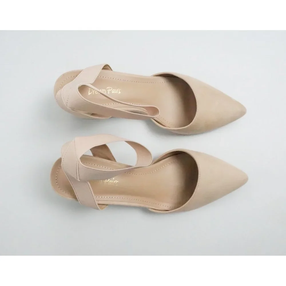 Dream Pairs Chunky Heels, Ankle Straps, Nude - Picture 4 of 7